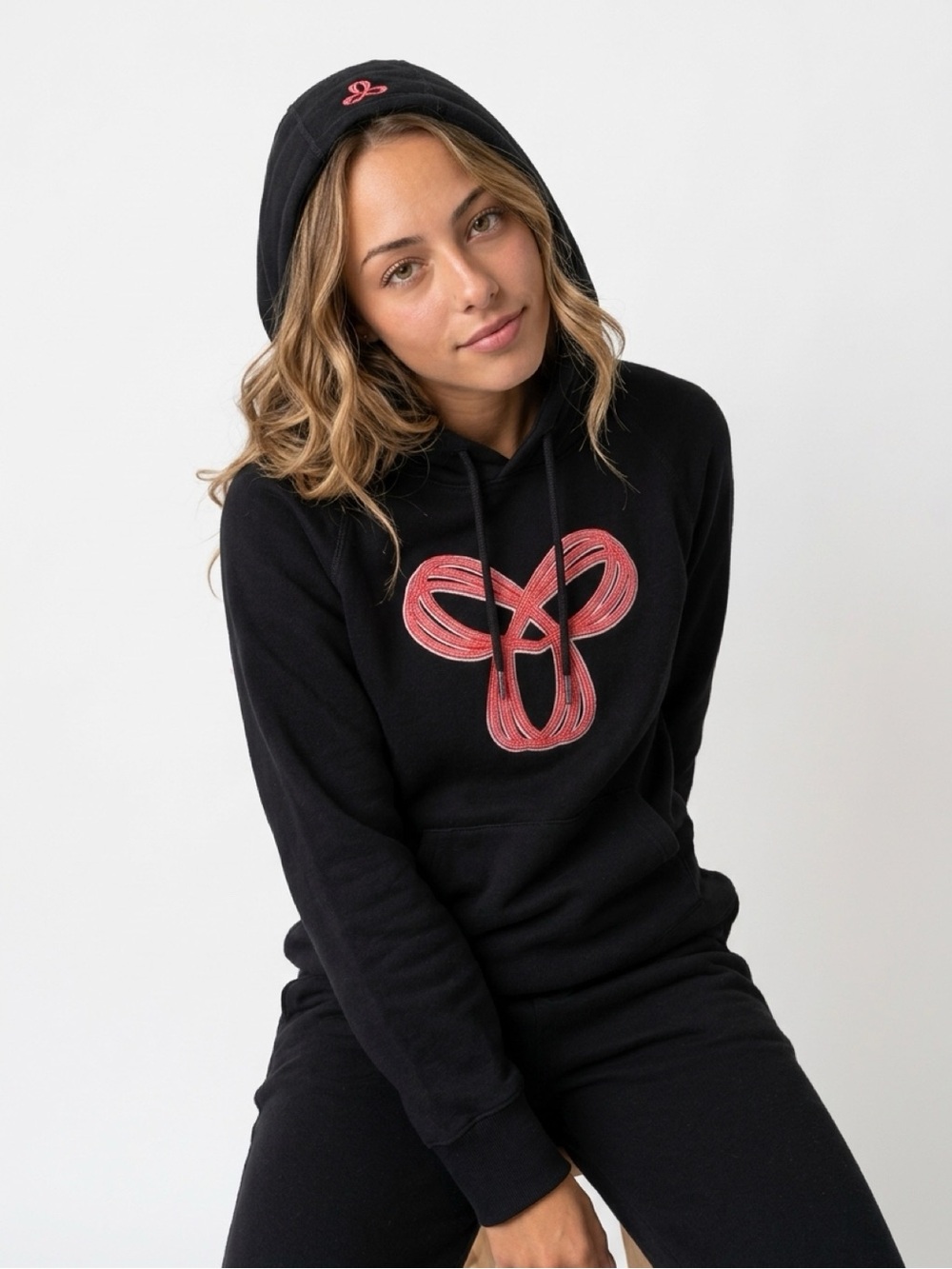 TNA Black Hoodie with Pink Graphic Logo